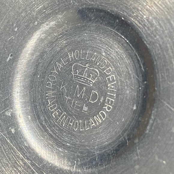 Mid Century Modern Royal Holland KDM Daalderop Pewter & Teak Sugar and Creamer - Picture 4 of 11